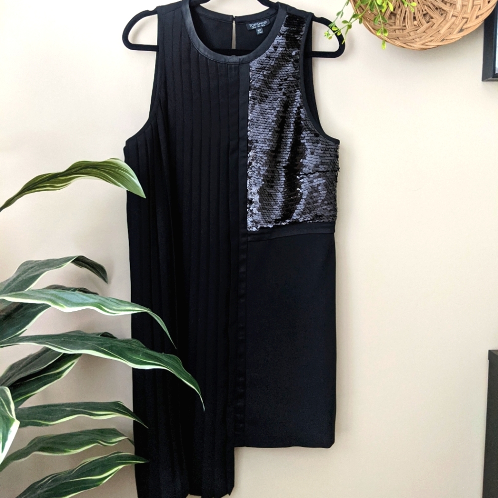 TopShop Sequin Little Black Dress
